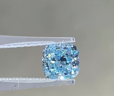 大型CVDの実験室は育てられた青いダイヤモンドが鮮やかで総合的な2.25 Ctのクッションを空想するVS1を切った