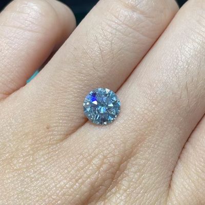 2.5カラットの実験室は着色されたダイヤモンドの青いニュアンスの実験室のダイヤモンドVVS1を作成した