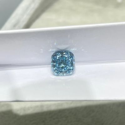 クッションの華麗な切口1.17ctの青いダイヤモンドの実験室によって育てられる着色されたダイヤモンドVS1