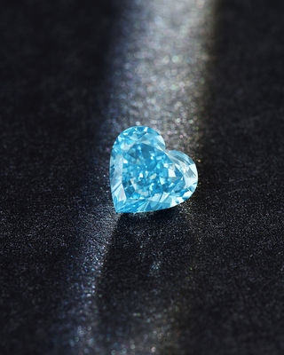 IGI ハート形 ローズ・ラボ成長ブルーCVDダイヤモンド 1.4ct-2.0ct