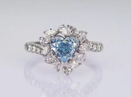 ラボ ダイヤモンド 宝石 婚約指輪 結婚指輪 青いハート ダイヤモンド