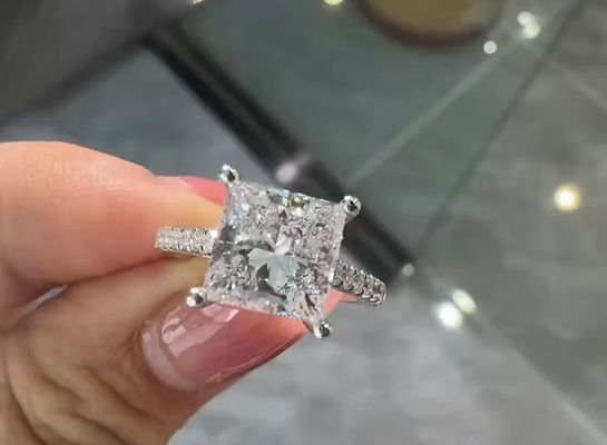 ラボ製 ダイヤモンド 宝石 プリンセス ラボ栽培 ダイヤモンド 宝石 ダイヤモンド リング 耳飾り