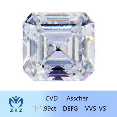 合成四角形 1ct 範囲 CVD アッシャー 切断ラボ 成長ダイヤモンド 無色
