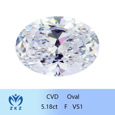 ZKZ 大サイズ ダイヤモンド 5.18ct 認定 ローズ オーバル ラボ ダイヤモンド VS1 透明度