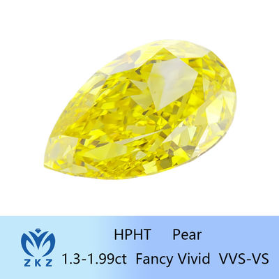 1.3ct-1.99ct HPHTピアス・ローズ・ラボ IGI認証付き イエロー・ダイヤモンド