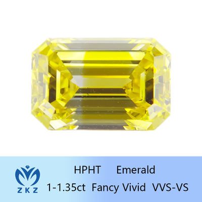 HPHT スメラルド 切断 人造 黄色 実験室 ダイヤモンド 1ct-1.35ct リング