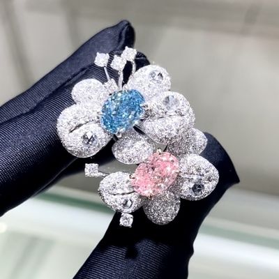 18k 円形 2色 スタイルのリング ラボ 成長したピンク ダイヤモンド リング 贅沢と精巧なデザイン パーティー 宴会