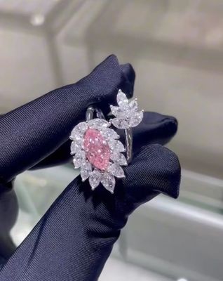マルキース 心臓病研究所 成長したダイヤモンド 宝石 ピンク ダイヤモンド 指輪 18k 白金 オーダーメイド 宝石