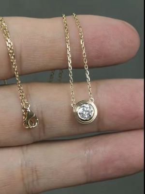 丸い形 ラボで育てた ダイヤのペンダント プレゼント 幸運眼ネックレス ペンダント 宝石